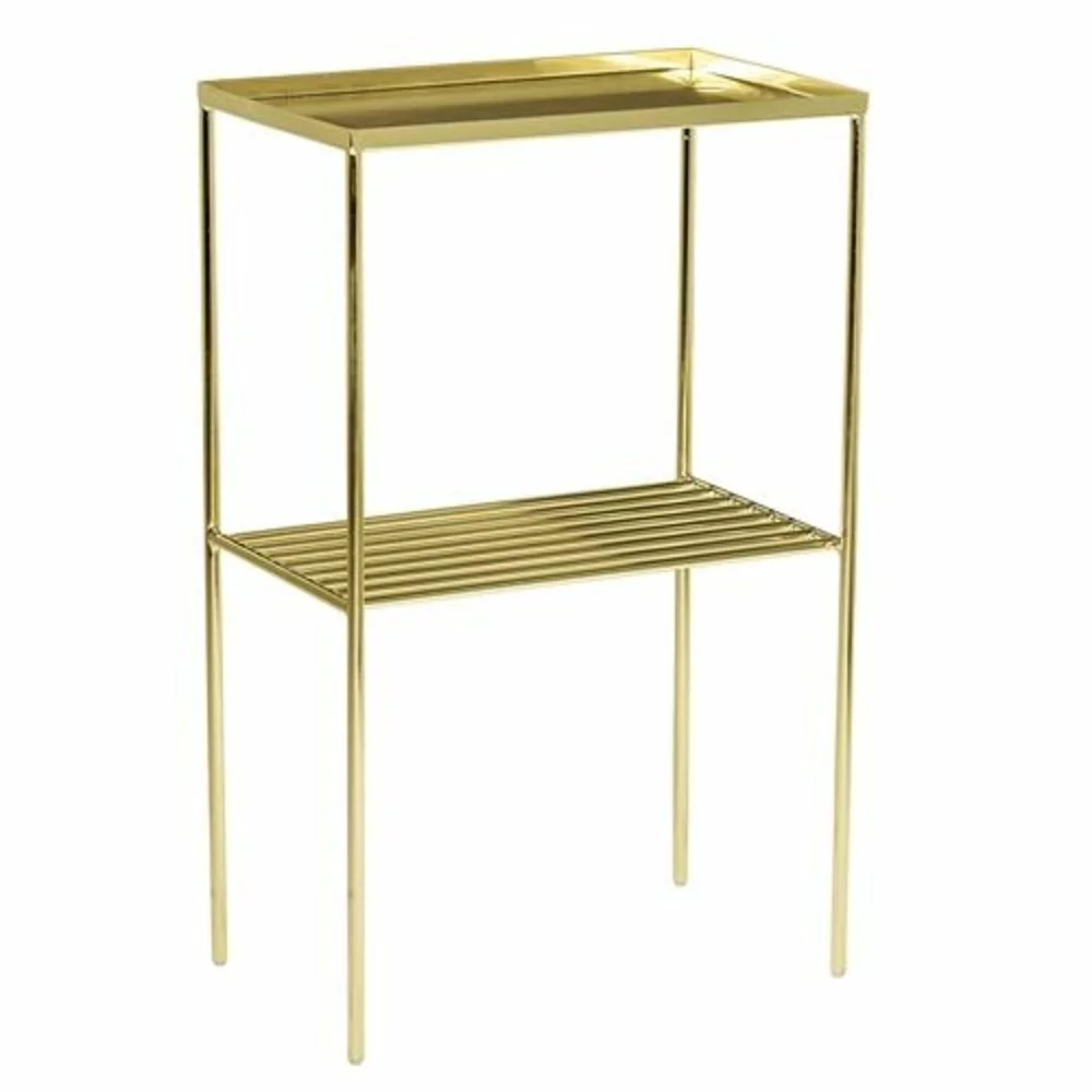 Bloomingville Grid Bijzettafel Metaal Goud Look 5 Bloomingville Grid Bijzettafel Metaal Goud Look - Afbeelding 3