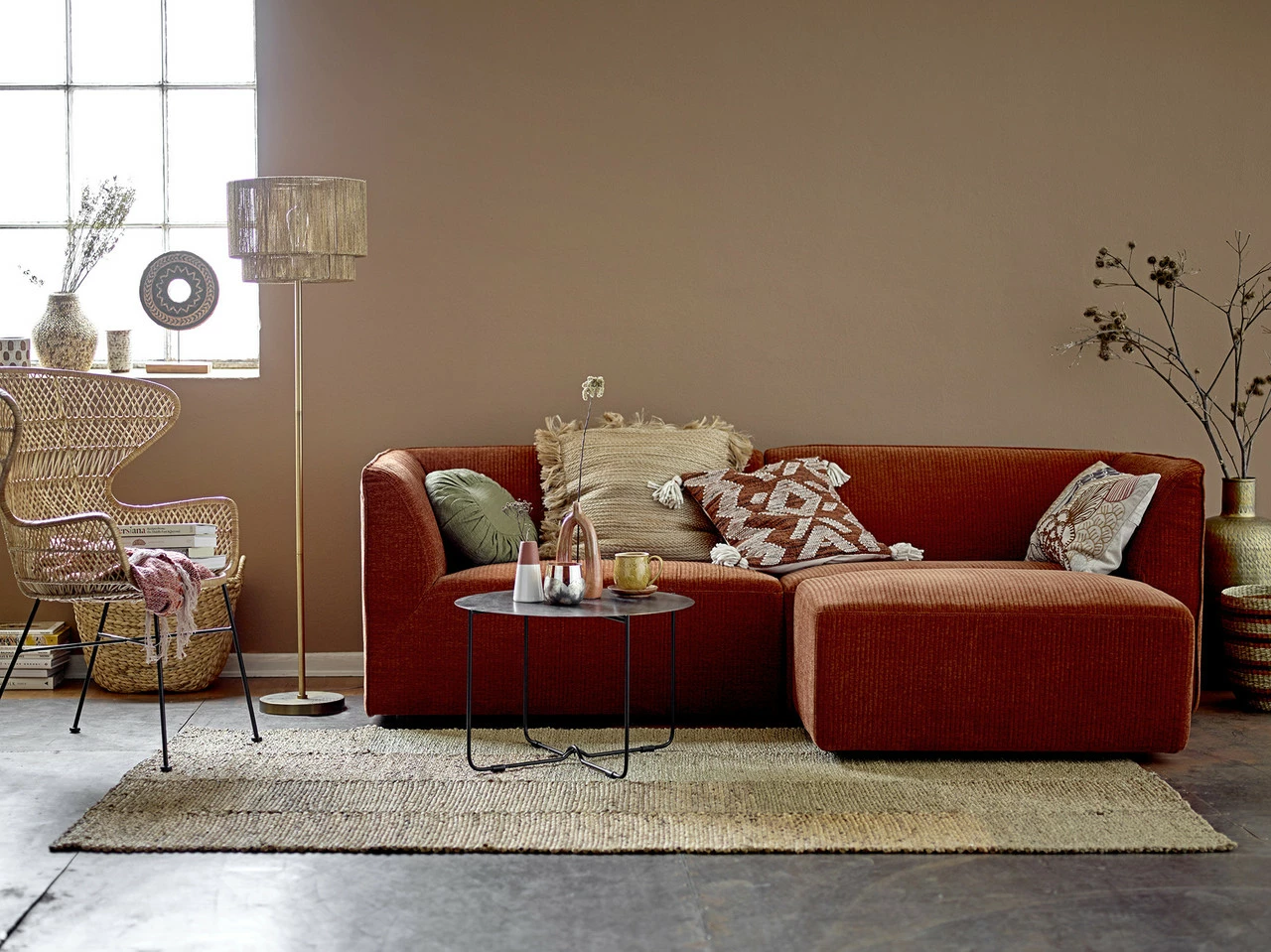 Bloomingville Petra Poef - Terracotta 7 Bloomingville Petra Poef - Terracotta - Afbeelding 5