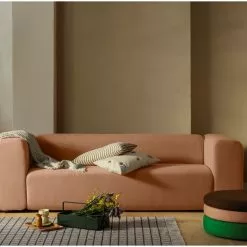 Broste Copenhagen Pond Poef Groen/roze/koffie Ø68cm - 31001147 -Fauteuils promo broste copenhagen pond poef groen roze koffie 68cm 2