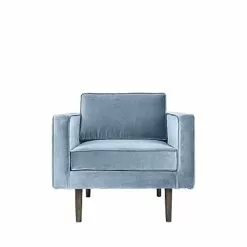 Broste Copenhagen Wind Fauteuil Velours Pastel Blauw
