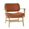Hubsch Lounge Stoel - Naturel/bruin -Fauteuils promo hubsch lounge stoel naturel bruin