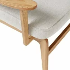Hubsch Lounge Stoel - Naturel/grijs -Fauteuils promo hubsch lounge stoel naturel grijs 1
