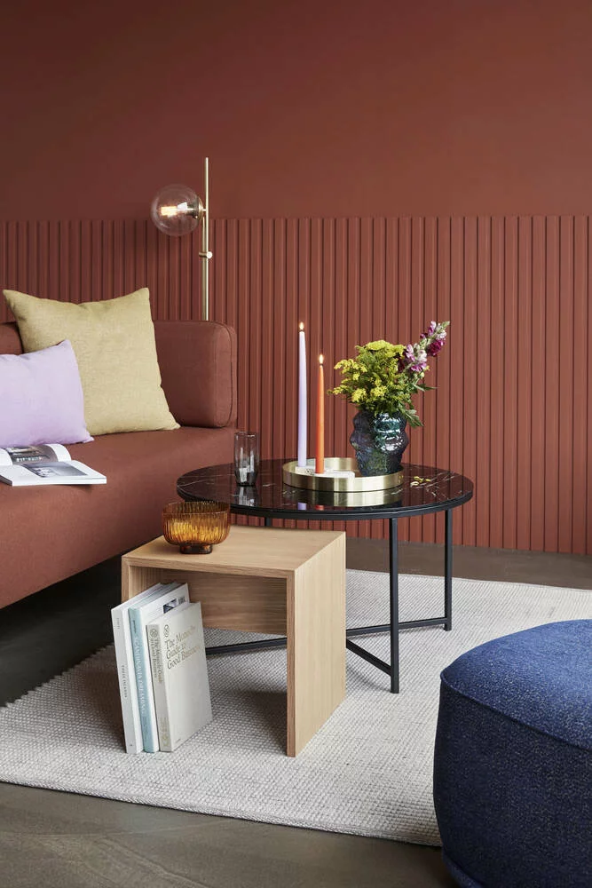 Hubsch Poef Polyester- Blauw 4 Hubsch Poef Polyester- Blauw - Afbeelding 2