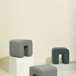 Hubsch Sculpture Poef Grijs - 101501 -Fauteuils promo hubsch sculpture poef grijs 101501 2