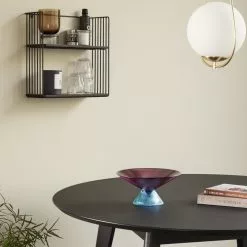 Hubsch Wandplank Metaal/hout - Zwart -Fauteuils promo hubsch wandplank metaal hout zwart 3