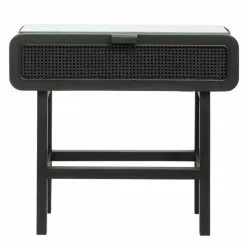 Nordal Merge Teak Console Tafel Met Webbing - Zwart