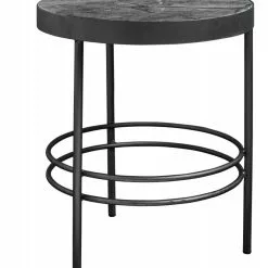 Nordal Midnight Bijzettafel Rond Marmer - Zwart