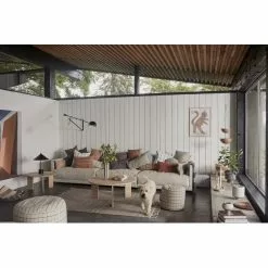 OYOY Grid Poef Large Offwhite - L10090 -Fauteuils promo oyoy grid poef large offwhite l10090 2